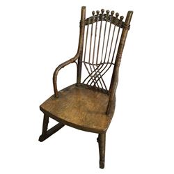 19thc Primitive Child's Cane Rocking Chair