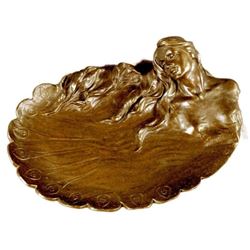 MERMAIDS Statue Jewelry Tray Bronze UNIQUE ART DECO SCULPTURE HOT CAST DECORATIO