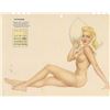 Original 1940's Vargas Girl Calendar Page Print, September Blonde