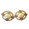 Dainty Faux Pearl Enamel Vintage 1928 Co. Flower X Sweet Pierced Earrings