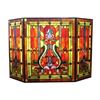 Tiffany-glass Victorian 3pcs Folding Fireplace Screen 44" Wide