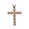 14k Yellow Gold Cross Pendant W/ .40ctw