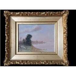 19thc Signed, Fisher's Bay Landscape Painting