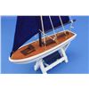 Image 7 : Wooden It Floats 12" - Blue Floating Sailboat Model with Blue Sails