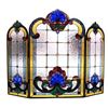 Tiffany-glass Victorian 3pcs Folding Fireplace Screen 40" Wide