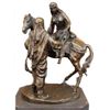 Large Arabian Man Helping his wife Bronze Marble Base Sculpture Statue by Barye