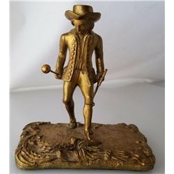 Late 19thc Victorian Gold Gilded Bronze Figure of a Squire, Country Gentleman