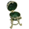Image 2 : Crystal Rhombus on Green Enamel Royal Inspired Russian Egg 3.15 Inches