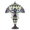Image 4 : Tiffany-style 3 Light Victorian Double Lit Table Lamp 16" Shade