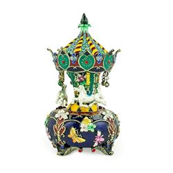 Jeweled Royal Inspired Russian Carousel Figurine 5.5 Inches