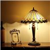 Image 3 : "INEZ" Tiffany-style 2 Light Mission Table Lamp 16" Shade