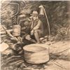 Image 3 : Early 20thc Graphite Sketch, Signed Drawing of Moonshiners & Still