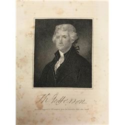 19thc Steel Engraving, Thomas Jefferson