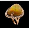 Image 4 : 20.05 ctw Opal and Diamond Ring - 14KT Rose Gold