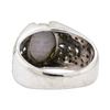 Image 3 : 2.90 ctw Dyed Cat's Eye and Diamond Ring - 10KT White Gold