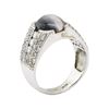 Image 4 : 2.90 ctw Dyed Cat's Eye and Diamond Ring - 10KT White Gold