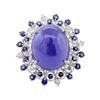 Image 2 : 26.38 ctw Tanzanite and Diamond Ring - 14KT White Gold