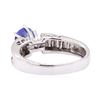 Image 3 : 1.05 ctw Blue Sapphire and Diamond Ring - 18KT White Gold