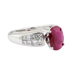 2.64 ctw Ruby and Diamond Ring - 14KT White Gold