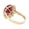 Image 3 : 9.85 ctw Ruby and Diamond Ring - 14KT Yellow Gold