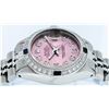 Image 5 : Rolex Ladies Stainless Steel Pink Diamond & Sapphire Datejust Wristwatch