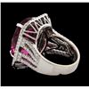 Image 3 : 16.15 ctw Pink Tourmaline and Diamond Ring - 14KT White Gold