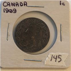 Very Nice 1909 Canada Large Cent in a Old Holder