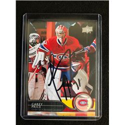 CAREY PRICE SIGNED UPPER DECK HOCKEY CARD