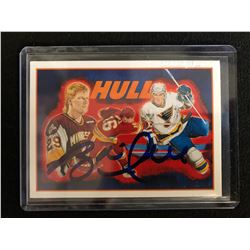 BRETT HULL SIGNED HOCKEY CARD