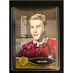 HENRI RICHARD SIGNED ITG HEROES AND PROSPECTS HOCKEY CARD