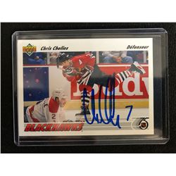 CHRIS CHELIOS SIGNED 1991-92 UPPER DECK HOCKEY CARD