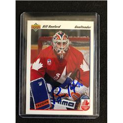 BILL RANFORD SIGNED 1991-92 UPPER DECK HOCKEY CARD (CANADA CUP)