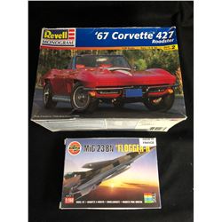 UNASSEMBLED MODEL KIT LOT (REVELL 1967 CORVETTE/ AIRFIX FLOGGER-H)
