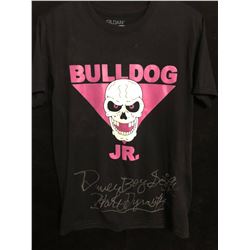 DAVEY BOY SMITH SIGNED BULLDOG JR. T-SHIRT (BRITISH BULLDOGS WRESTLER)