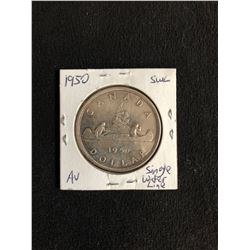 Canada 1950 Silver Dollar $1 (Silver Water Line)