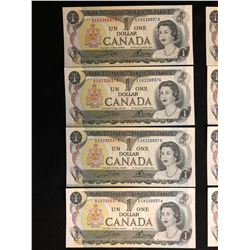 1973 $1 UNCIRCULATED SEQUENTIAL CANADIAN BANK NOTES
