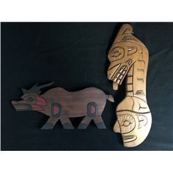 NATIVE ART CARVINGS LOT (ARTISTS - GREG WHITESELL, GREG SYLVESTER)