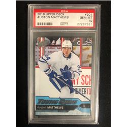 2016 UPPER DECK #201 AUSTON MATTHEWS YOUNG GUNS (GEM MINT 10)