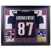 Image 1 : Rob Gronkowski Signed New England Patriots 35x43 Custom Framed Jersey (PSA COA)