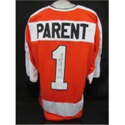 Bernie Parent Signed Philadelphia Flyers Jersey Inscribed "HOF 84" (JSA COA)