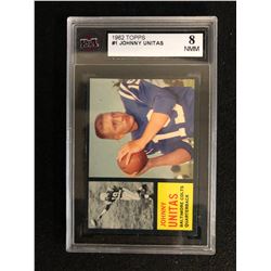 1962 TOPPS #1 JOHNNY UNITAS (8 NMM)