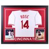 Image 1 : Pete Rose Signed Cincinnati Reds 35x43 Custom Framed Jersey Inscribed "4256" (JSA Hologram)