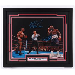 Mike Tyson & Evander Holyfield Signed "The Bite Fight" 22x26 Custom Framed Photo Display (JSA COA)