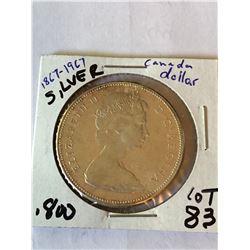 1967 Silver Canada Goose Dollar 100 Year Coin 800 Silver