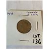 Image 1 : 1949 Canada 5 Cents Nice Early Coin