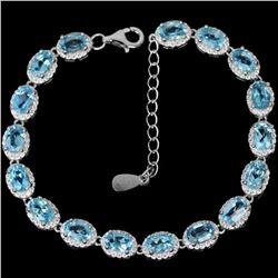 Natural AAA SWISS BLUE TOPAZ  Bracelet