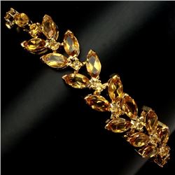 Natural 8x4mm Yellow Citrine 71.41 Ct Bracelet