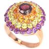 Image 1 : NATURAL RHODOLITE GARNET CITRINE PERIDOT AMETHYST Ring