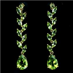 Natural 12x8 mm Top Rich Green Peridot Earrings