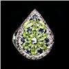 Image 1 : Natural Green Peridot Rhodolite Garnet Sapphire Ring